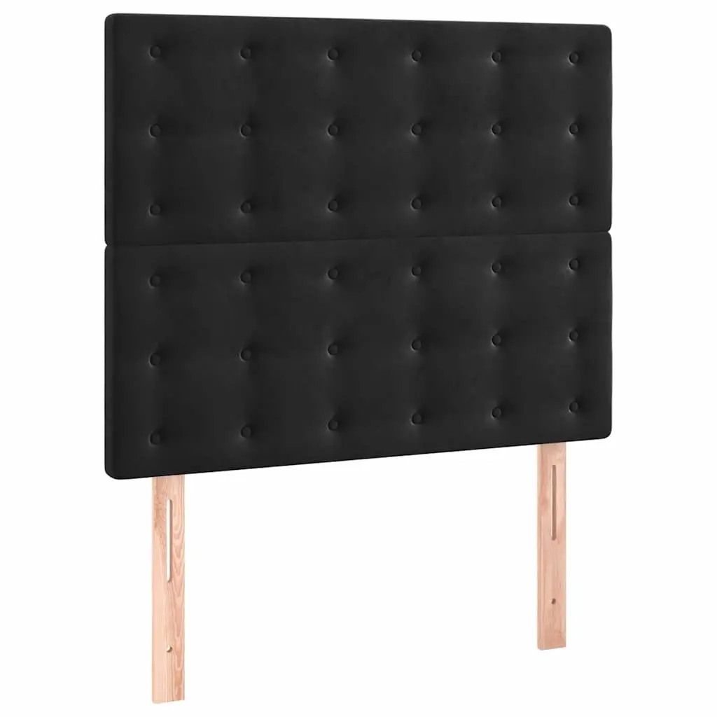 Velvet Headboard Adjustable Height 100cm Width Black Bedroom Bed Upholstered