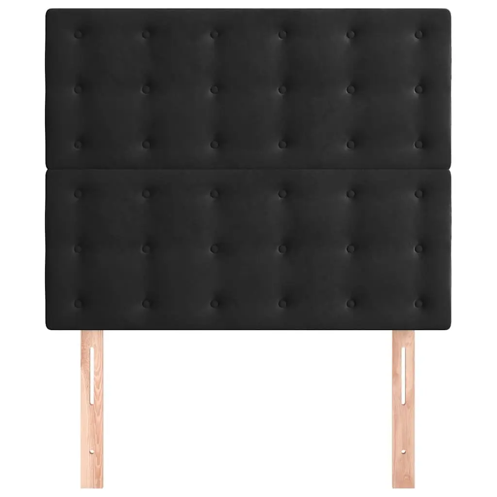 Velvet Headboard Adjustable Height 100cm Width Black Bedroom Bed Upholstered