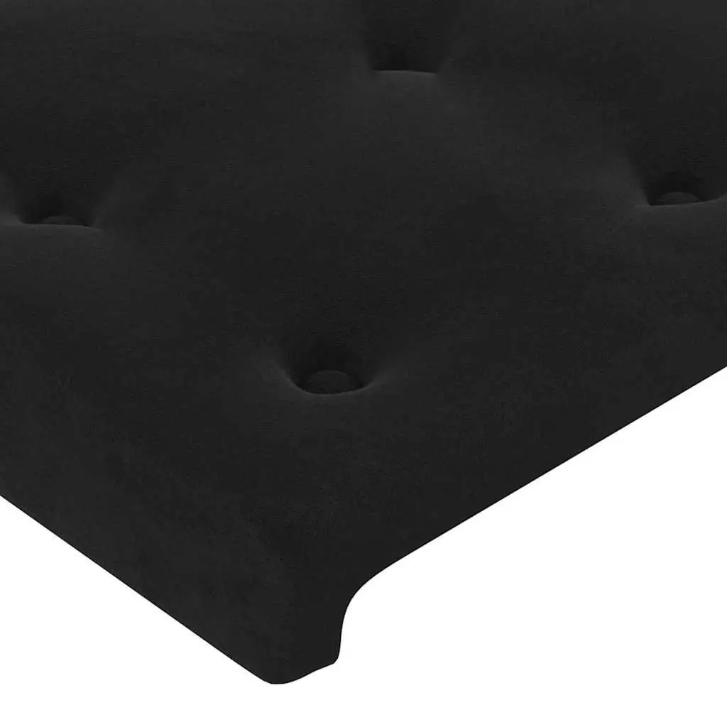 Velvet Headboard Black 160cm Bed Back Support Adjustable Height Wooden Legs