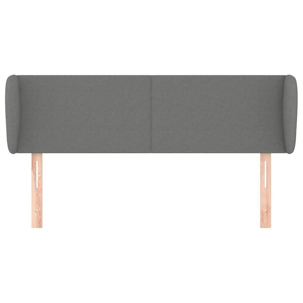 Headboard with Ears Grey 147cm Fabric Bed Head Support Adjustable Height Bedroom