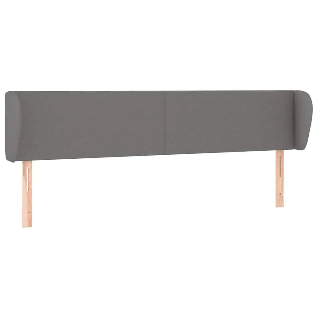 Headboard Fabric 163cm Grey with Ears Adjustable Height Bedroom Bed Head Rest Support