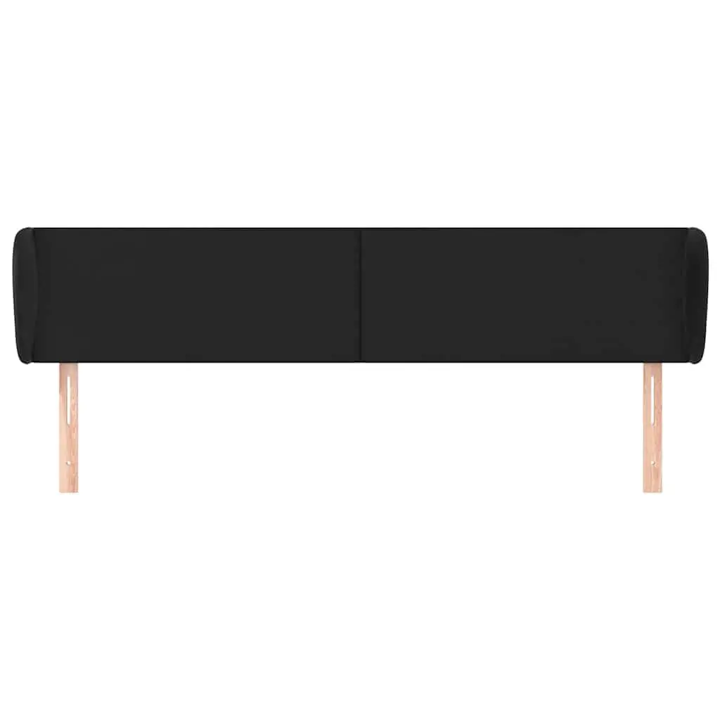 Black Faux Leather Headboard 163cm with Ears Adjustable Height Bedroom Furniture Back Support