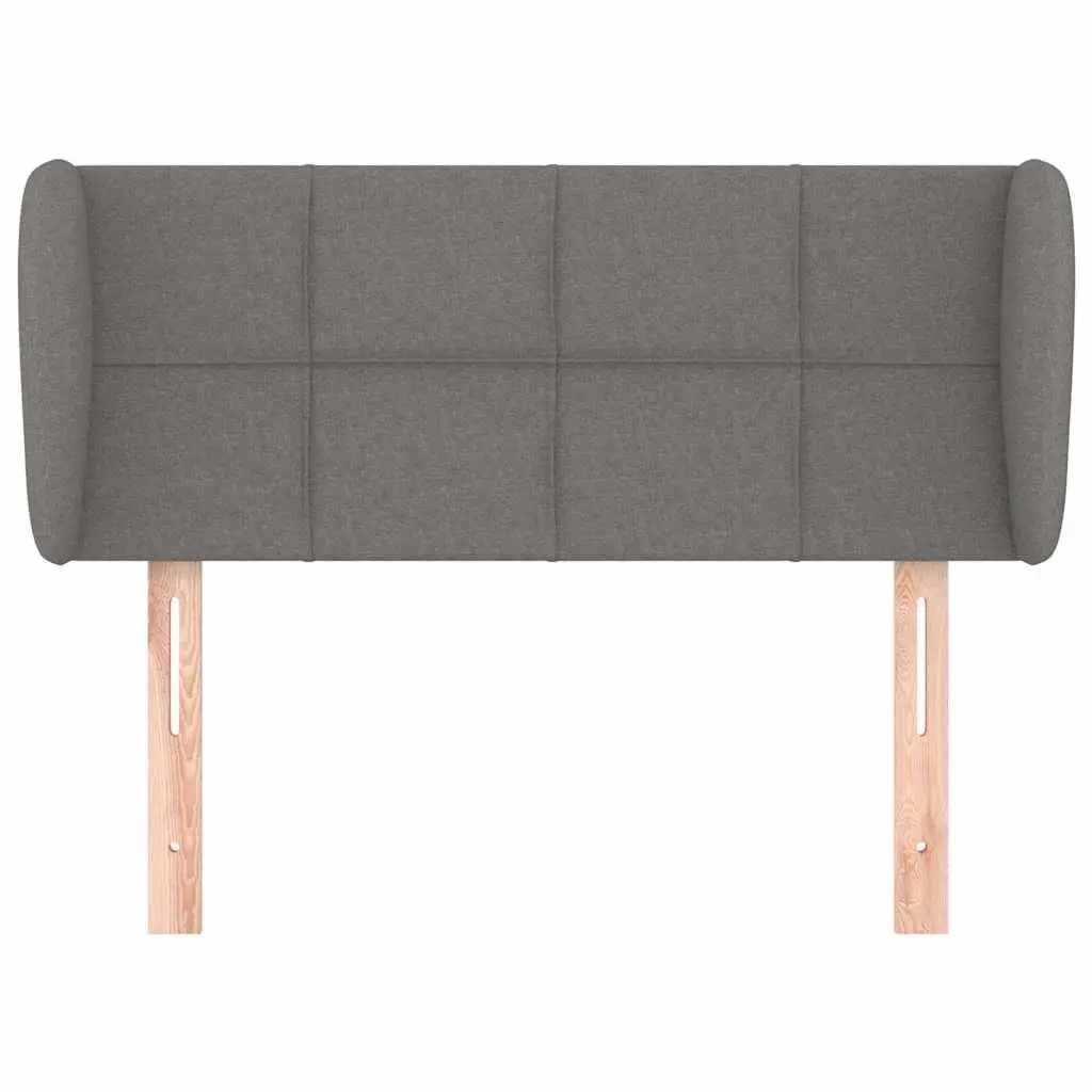 Headboard with Ears Grey Fabric Bedroom Furniture Adjustable Height Wooden Legs