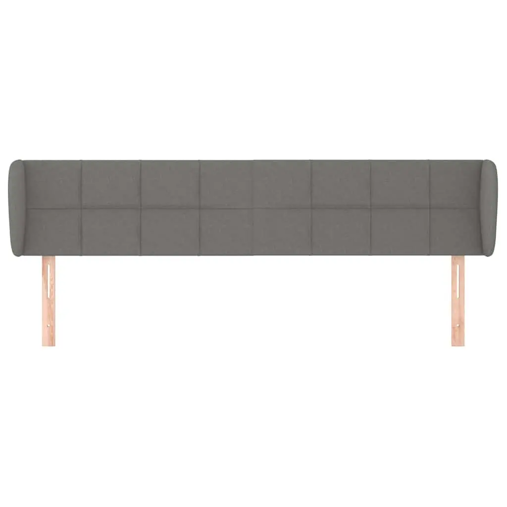 Headboard Fabric Grey 163cm with Ears Bedroom Support Back Rest