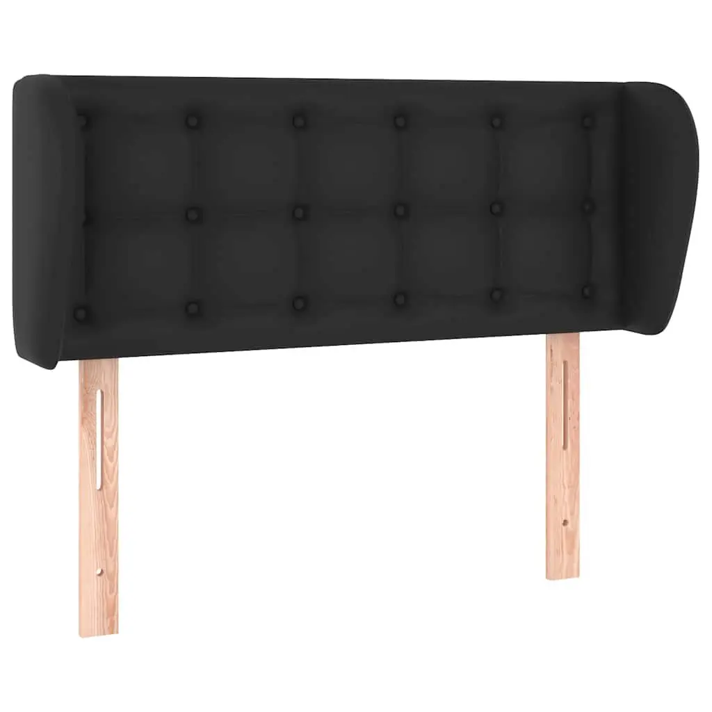 Black Faux Leather Headboard with Ears 103cm Adjustable Height Bedroom Furniture
