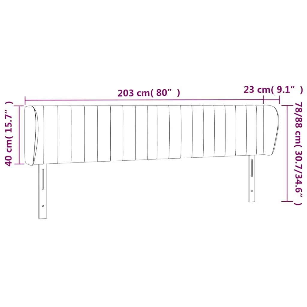 Grey Fabric Headboard with Adjustable Height