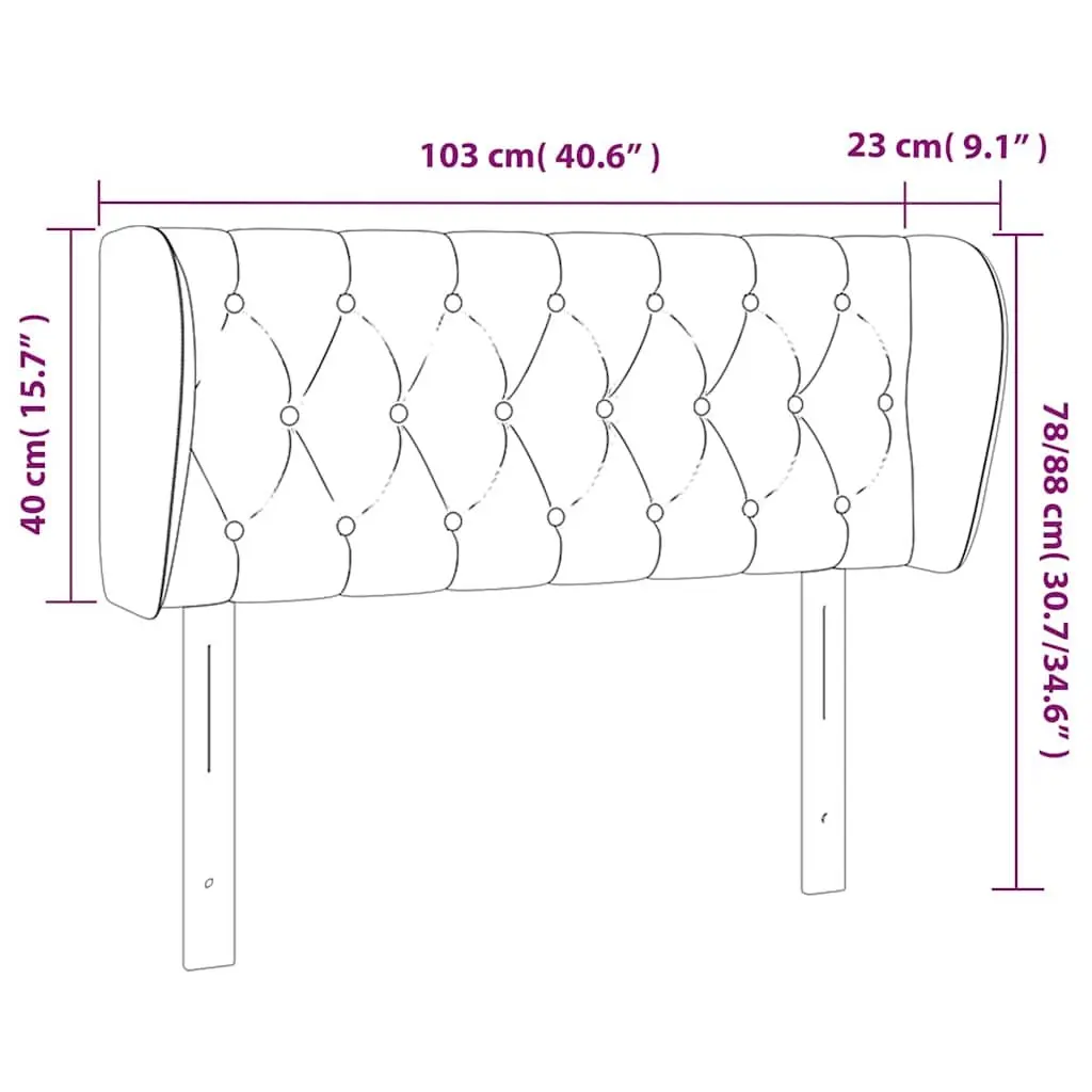 Headboard Fabric Grey 103cm Adjustable Height Bedroom Bed Head Support