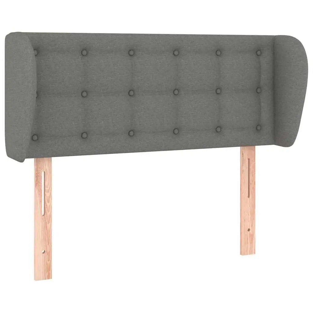 Headboard with Ears Dark Grey 103cm Fabric Bedroom Furniture Bed Head