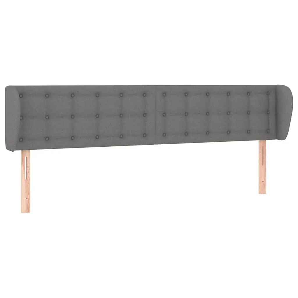 Headboard with Ears Grey 203cm Fabric Bed Head Support Bedroom Furniture