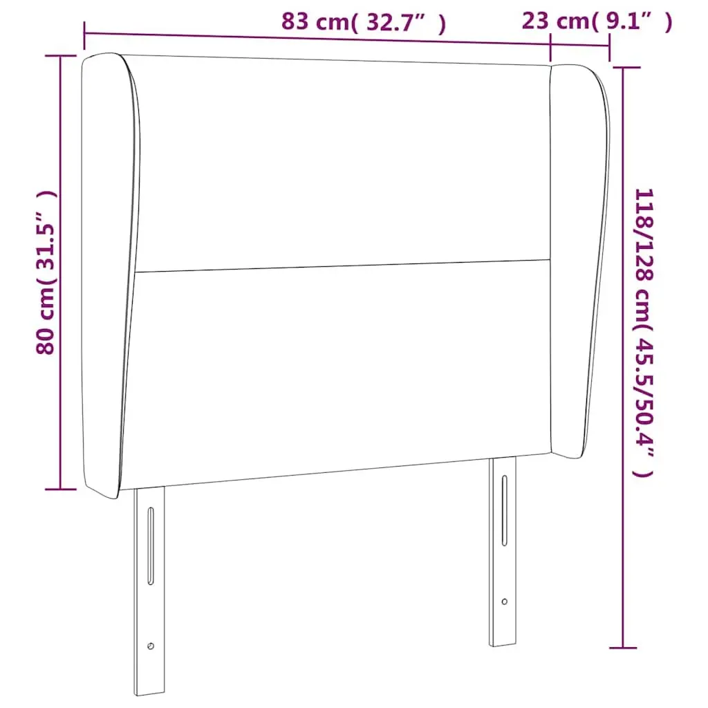 83cm Dark Grey Ears Headboard for Every Bedroom