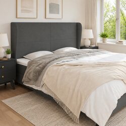 Dark Grey Headboard with Ears for Any Bedroom