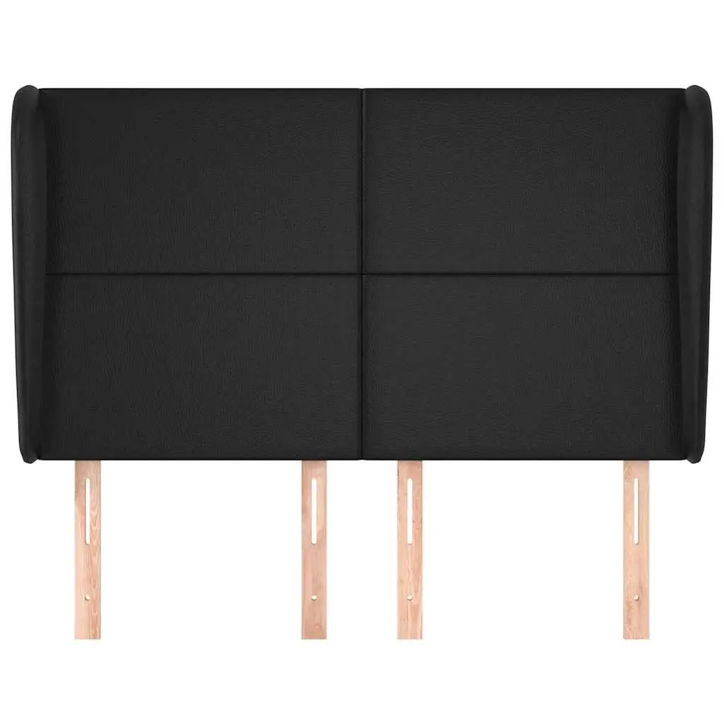 Black Faux Leather Headboard with Ears Bedroom Bed Head Rest Support 147cm