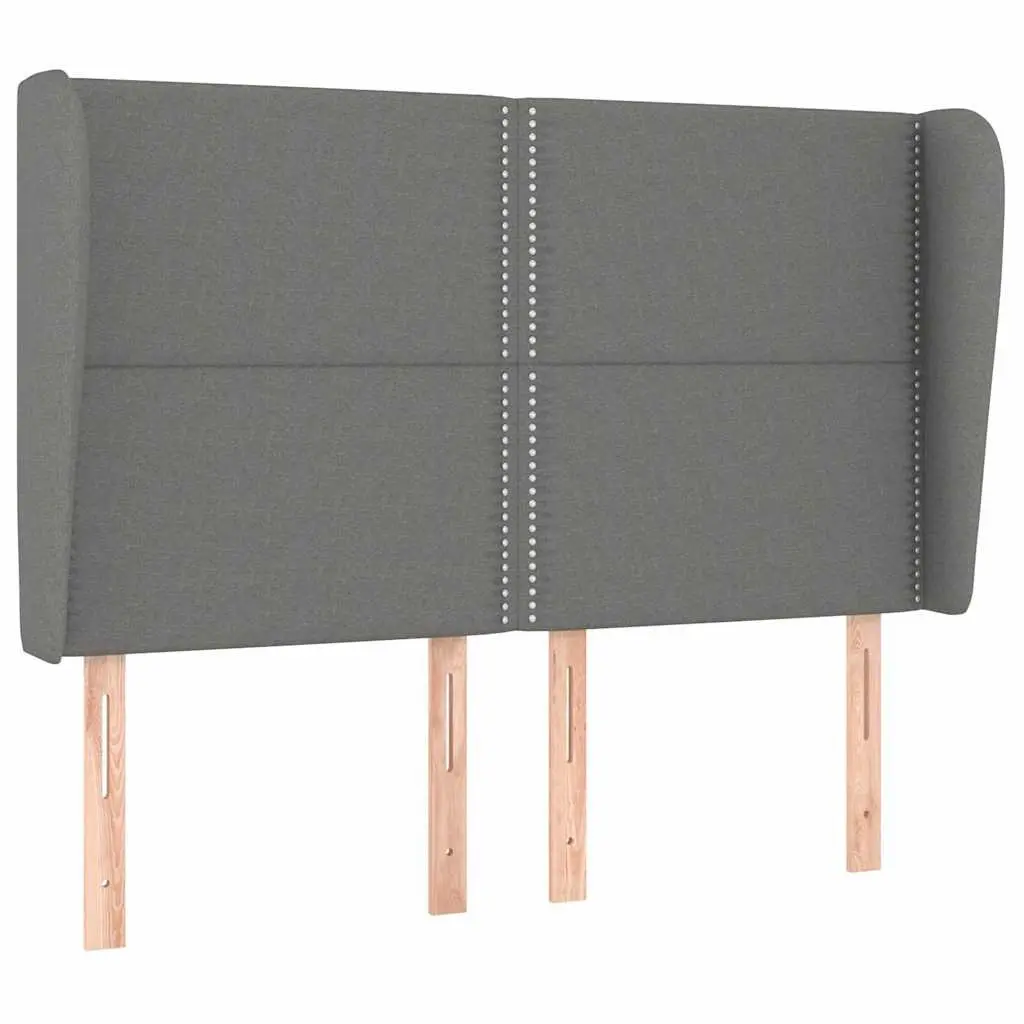 Headboard with Ears Grey 147cm Fabric Bed Head Bedroom Furniture Adjustable