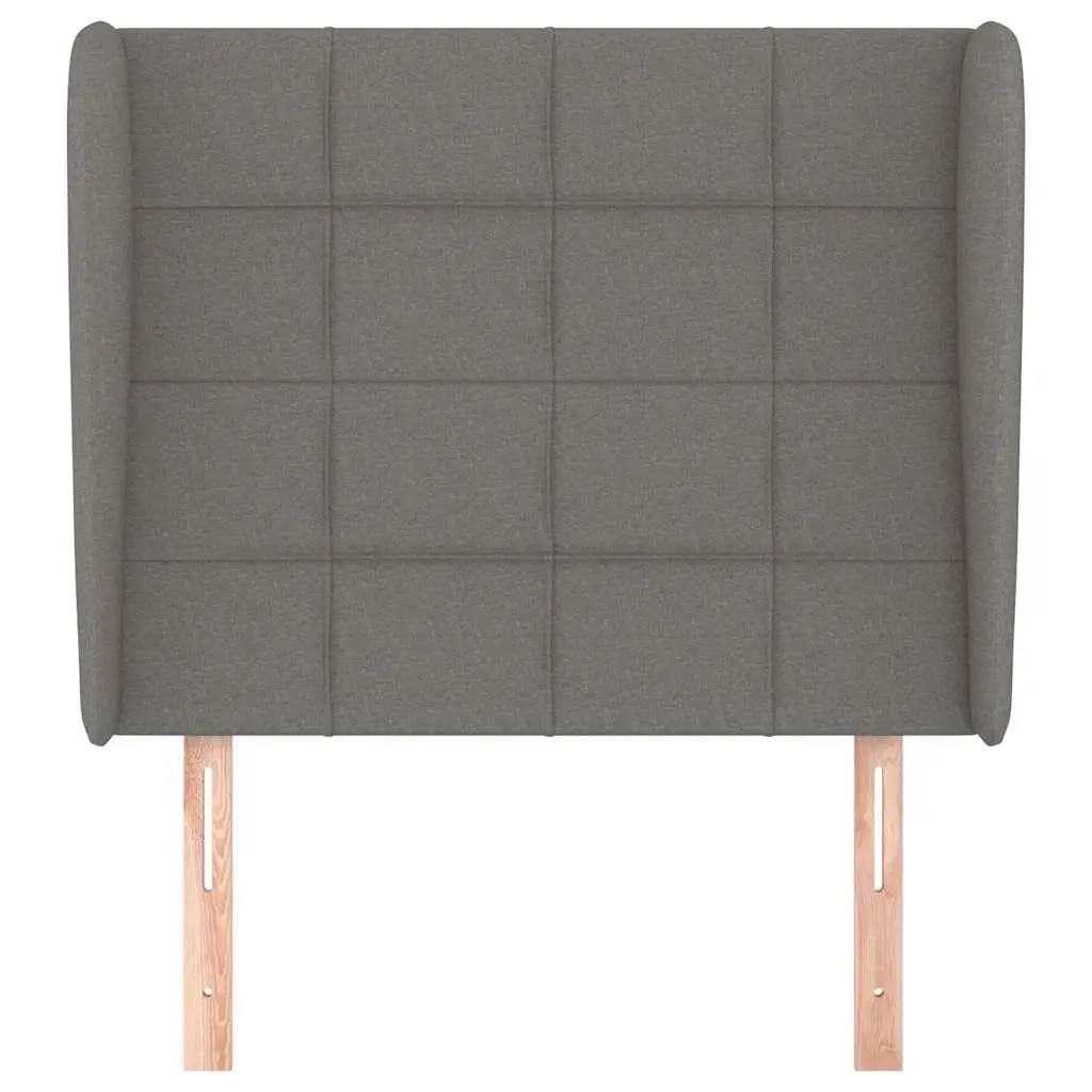 Headboard with Ears Grey 83cm Fabric Bedroom Furniture Adjustable Height Back