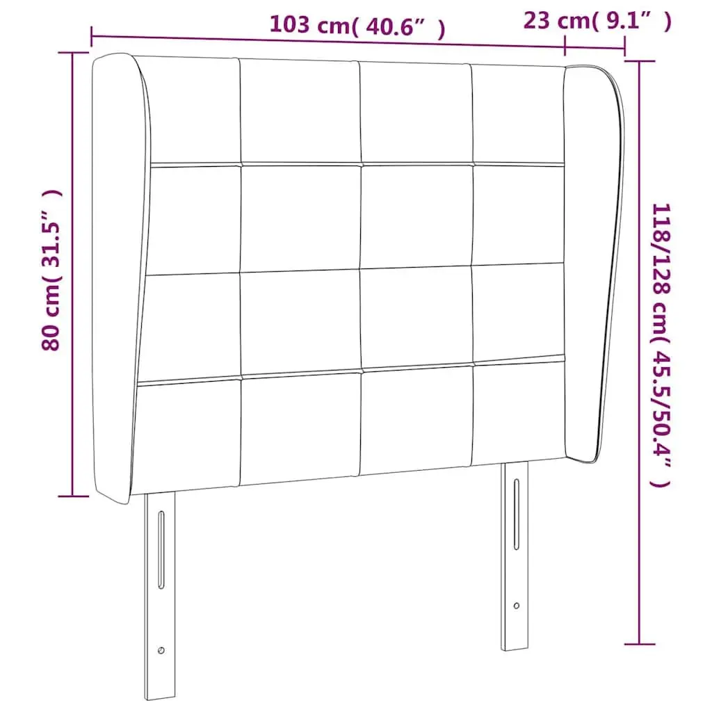 Headboard Fabric Grey 103cm Adjustable Bedroom Bed Support