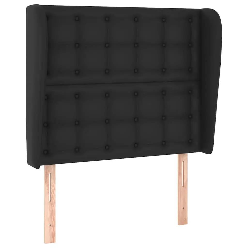Black Faux Leather Headboard 83cm with Ears Adjustable Height Bedroom Furniture Back Support