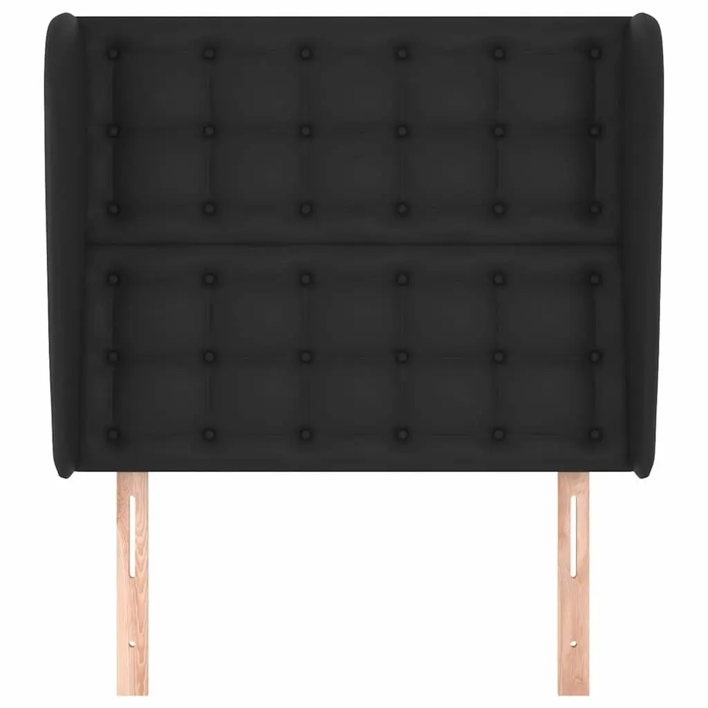Black Faux Leather Headboard 83cm with Ears Adjustable Height Bedroom Furniture Back Support