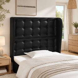 Practical Black Faux Leather Headboard for Any Bedroom