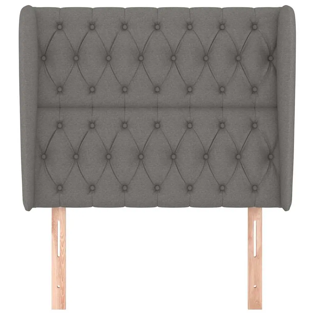 Fabric Headboard Adjustable Height 103cm Dark Grey Ears Support