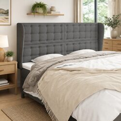 Functional Grey Fabric Headboard for Everyday Use