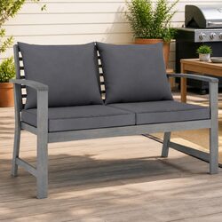 Durable 120cm Outdoor Bench with Cushions for Patios