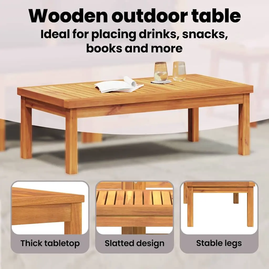 3 Piece Acacia Wood Outdoor Lounge Sofa Set with Cushions Brown