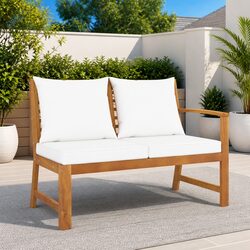 Practical 114.5cm Acacia Garden Bench for Outdoor Use