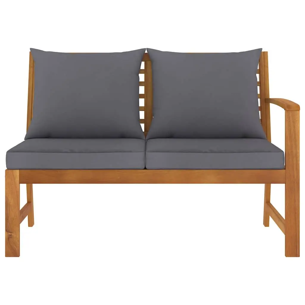 Outdoor Garden Bench Solid Acacia Wood Brown 114.5cm with Cushions