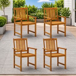 Durable 4-Piece Outdoor Chair Set in Brown