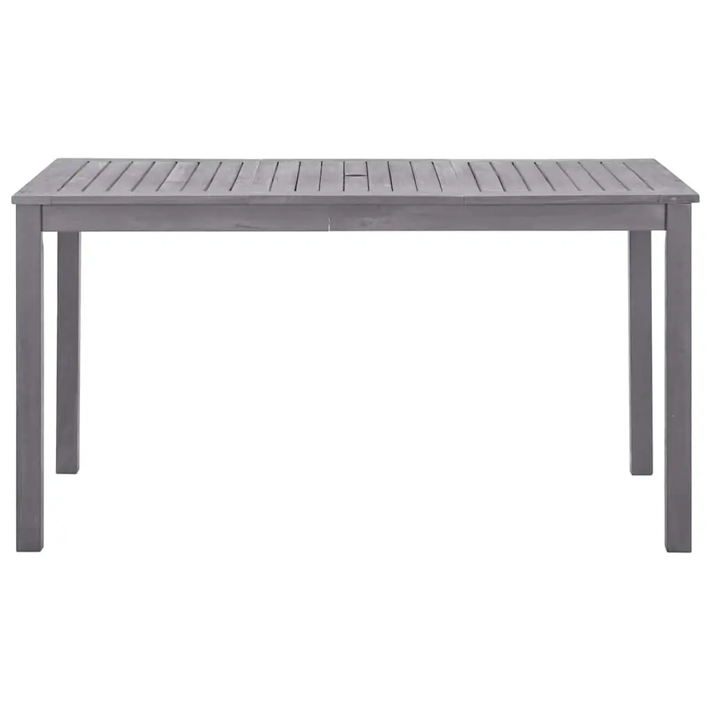 Outdoor Dining Table Grey Wash Solid Acacia Wood 140x80x74cm Durable Garden Furniture