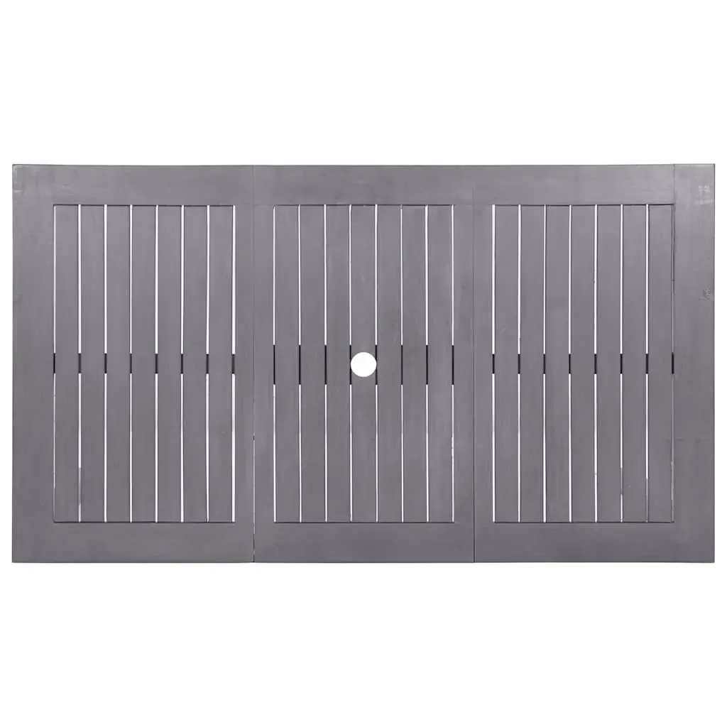 Outdoor Dining Table Grey Wash Solid Acacia Wood 140x80x74cm Durable Garden Furniture