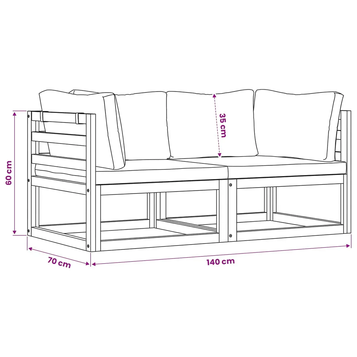 2-Piece Sectional Sofa for Outdoor Enjoyment