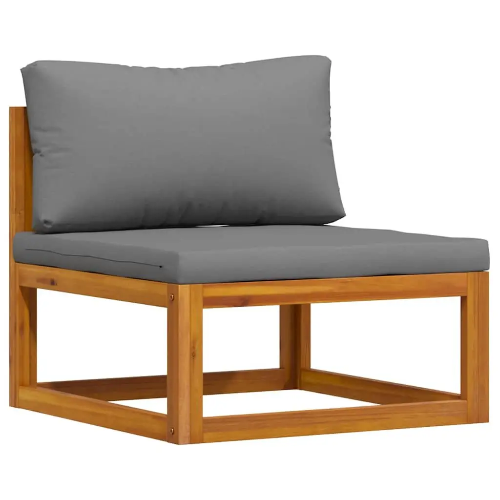 Outdoor Sectional Sofa Set Solid Acacia Wood 3 Piece Grey