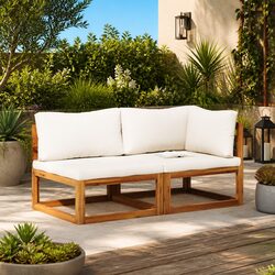Versatile 2-Piece Corner Middle Sofa for Outdoor Living