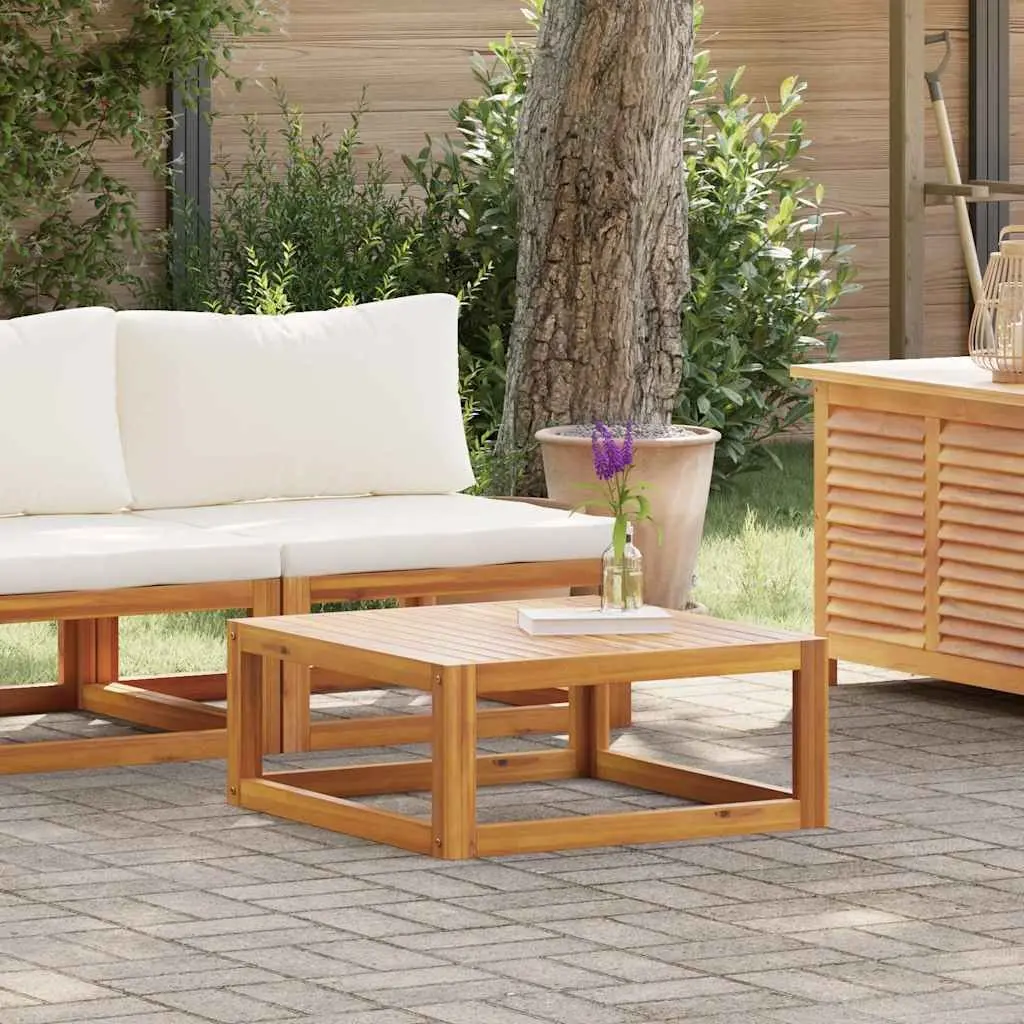Outdoor Sofa Set Solid Acacia Wood 2 Piece White with Cushions