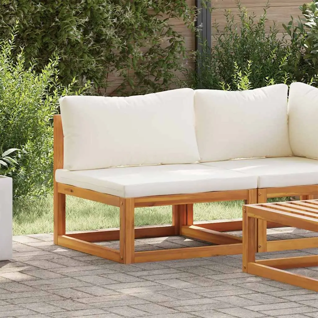 Outdoor Sectional Middle Sofa with Padded Cushions Garden Modular Seating Unit