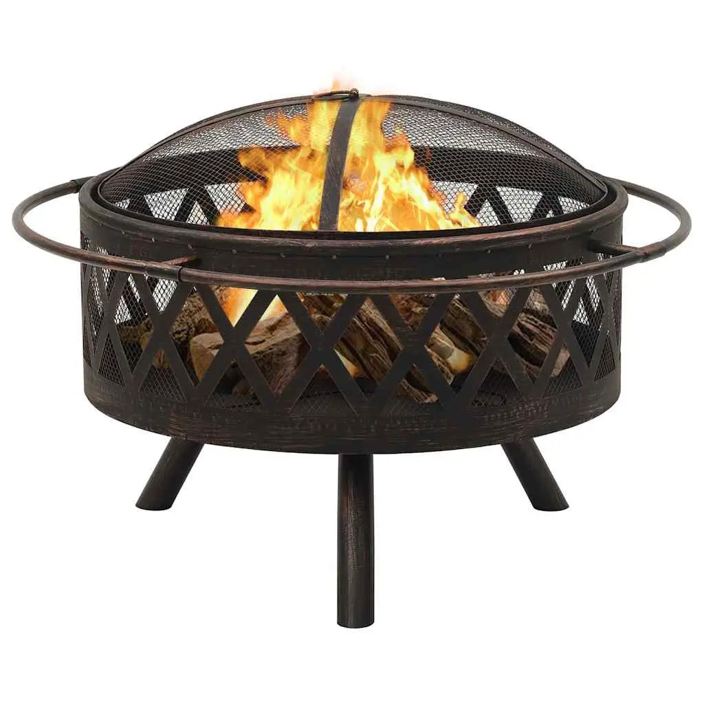 Fire Pit Steel Bowl XXL 76cm Rustic Black