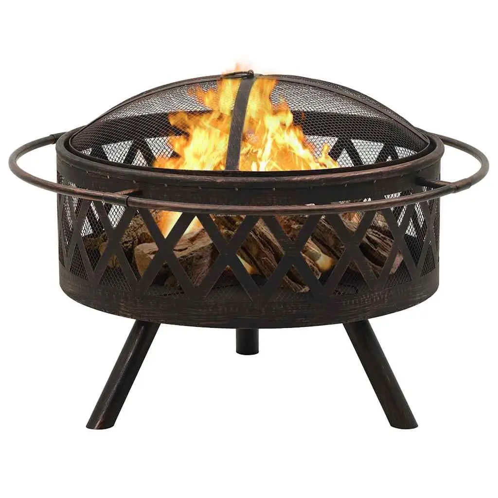 Fire Pit Steel Bowl XXL 76cm Rustic Black