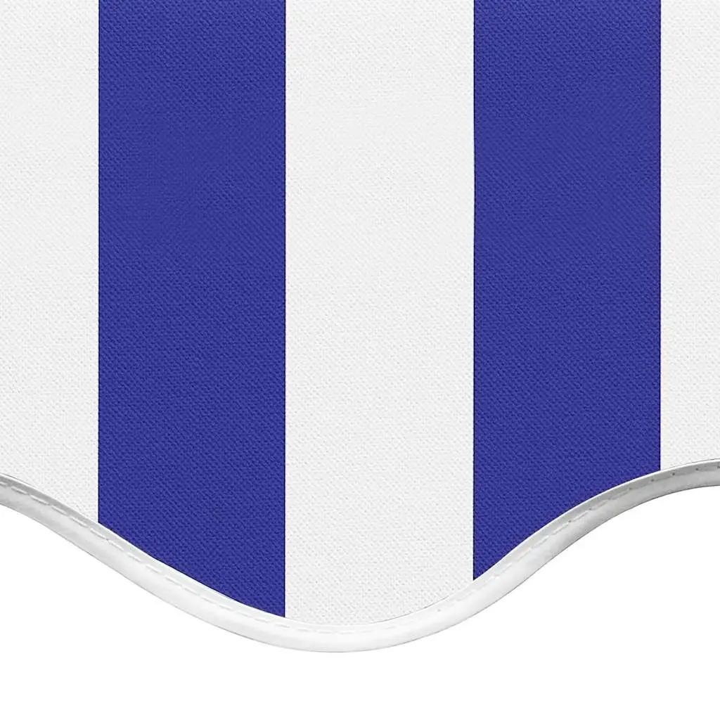 Replacement Fabric Awning Polyester Blue and White 4m x 3.5m Durable UV Resistant for Patio Garden Shade