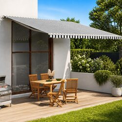 Awning Replacement Fabric Anthracite White 5x3.5m Patio Sunshade Garden Canopy