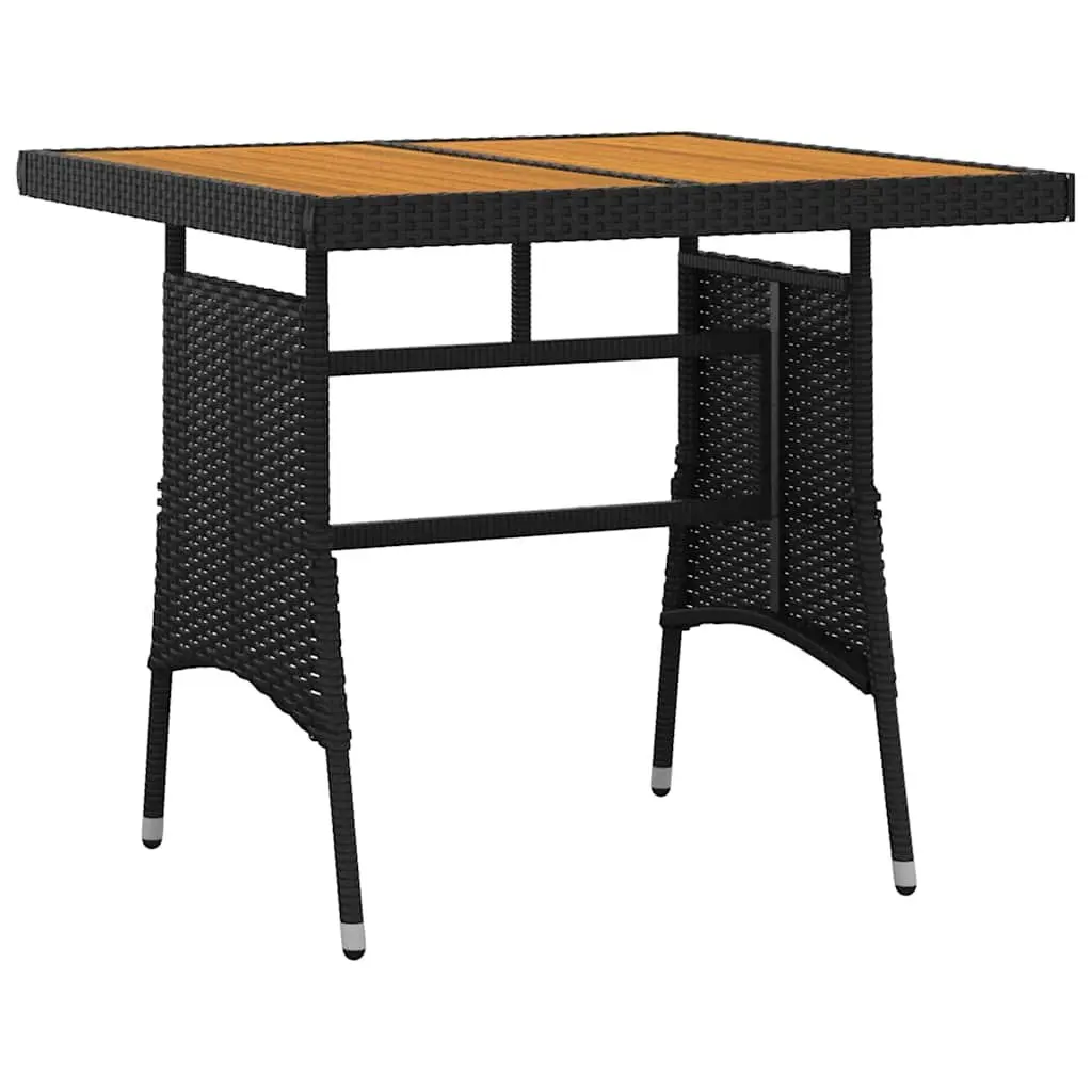 5 Piece Outdoor Dining Set PE Rattan Black Garden Patio Furniture Table Chairs