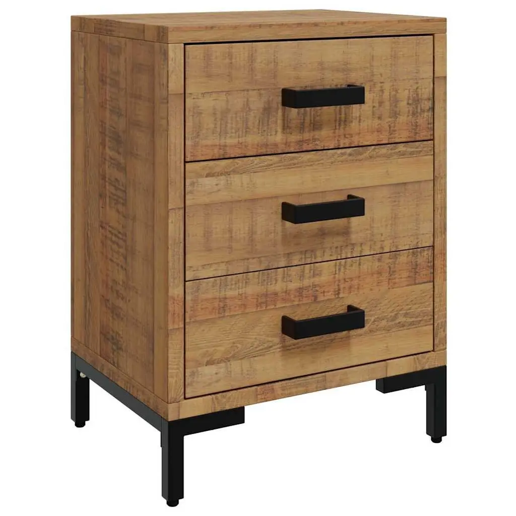 Bedside Cabinet Solid Pine Wood 40x30x55cm Brown 2 Piece