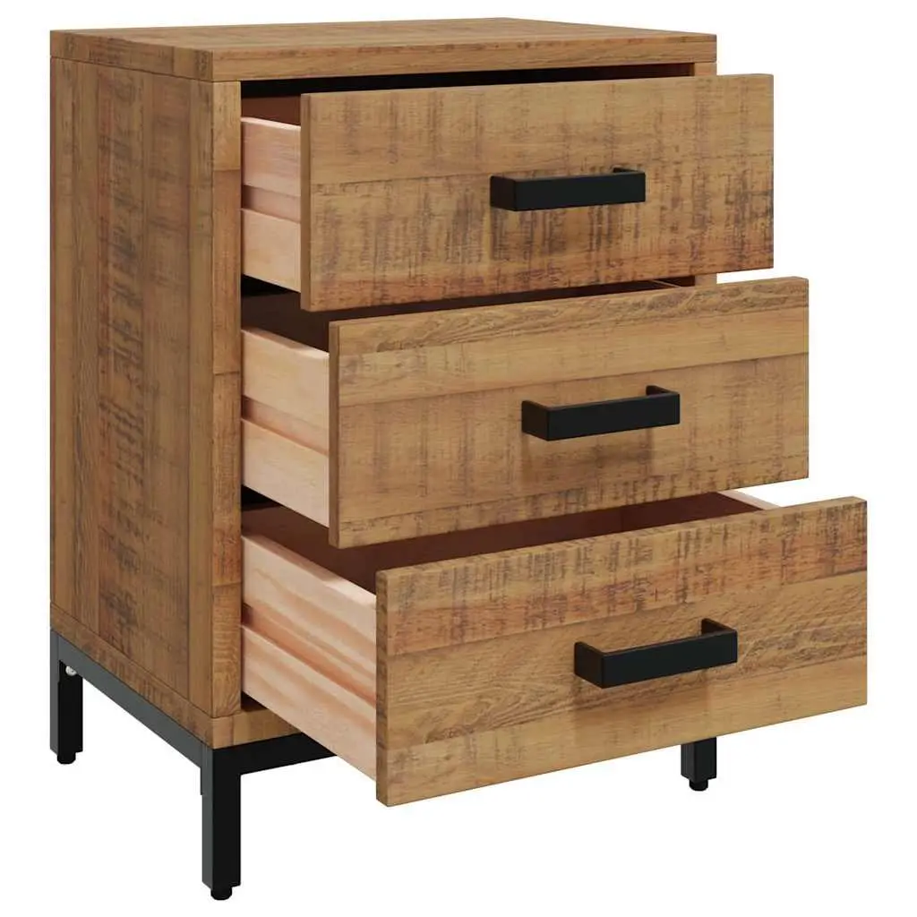 Bedside Cabinet Solid Pine Wood 40x30x55cm Brown 2 Piece