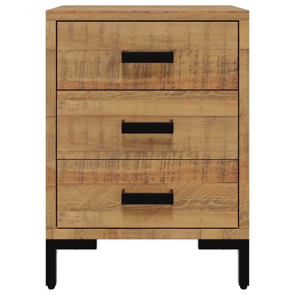 Bedside Cabinet Solid Pine Wood 40x30x55cm Brown 2 Piece