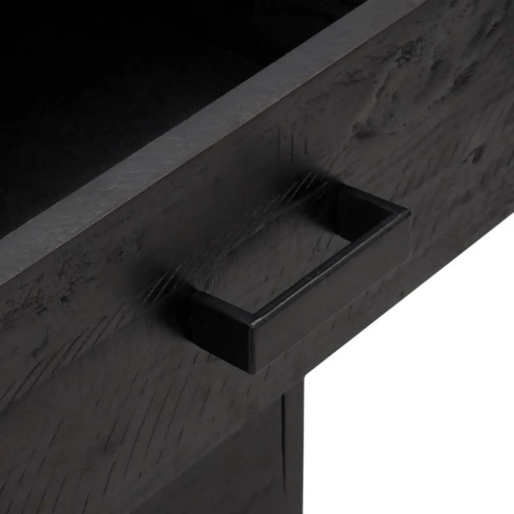Bedside Cabinet Solid Pinewood Black 40x30x55 cm 2 Piece Bedroom Storage Drawers