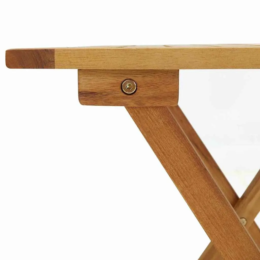 Deck Chair Solid Acacia Wood Adjustable Brown with Footrest and Table