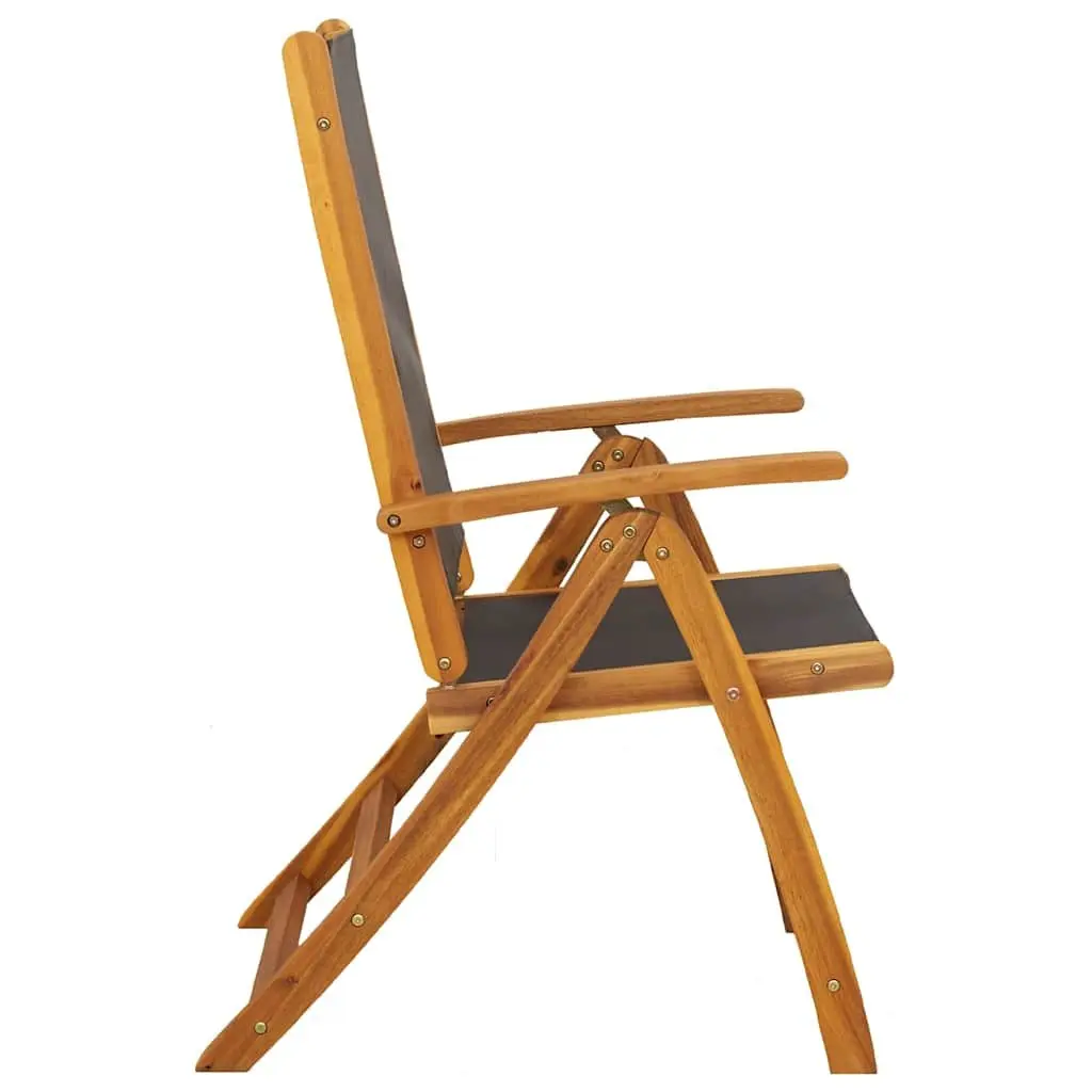 Outdoor Folding Garden Chairs Set 6 pcs Wood Patio Seating Adjustable Backrest