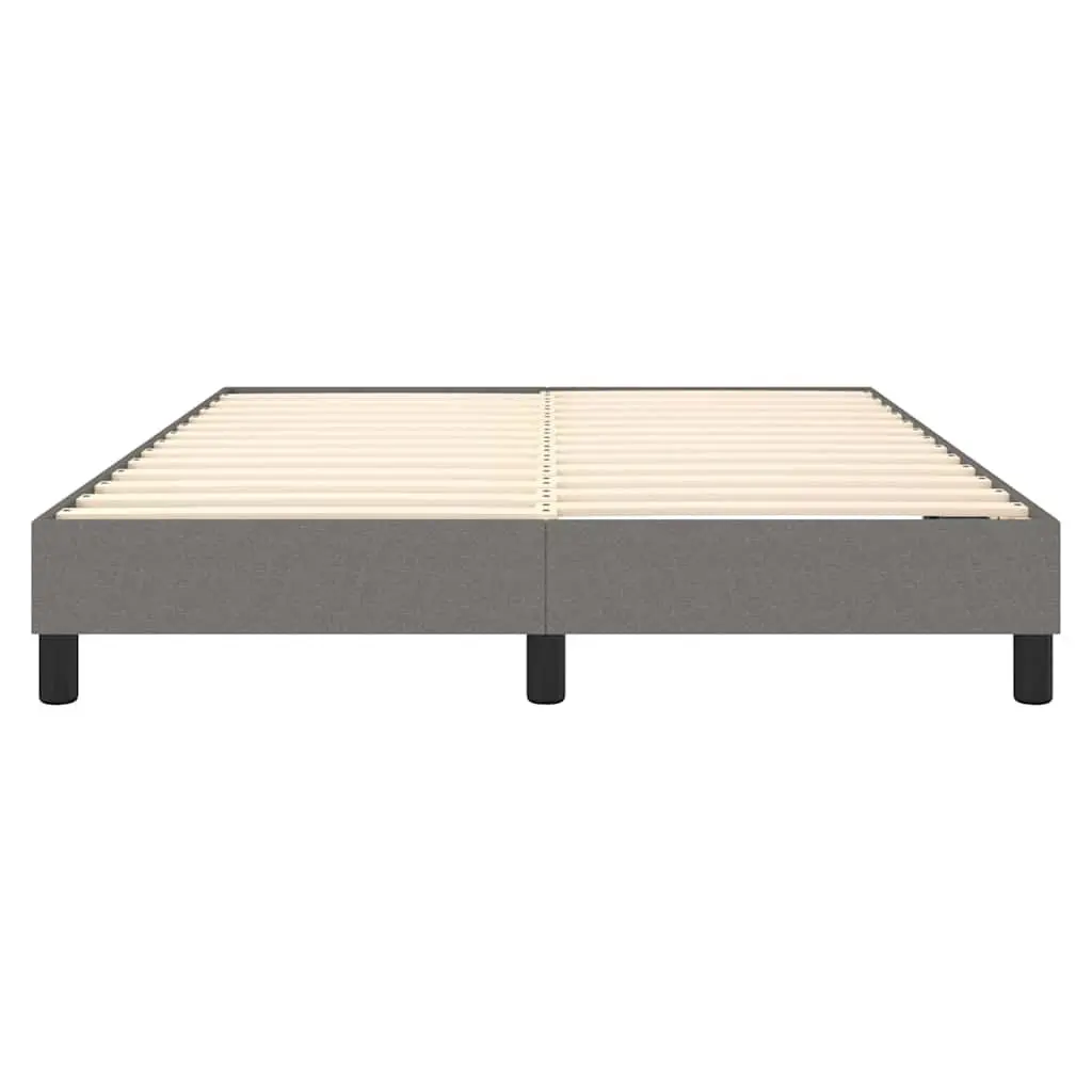 Queen Bed Frame Fabric Upholstered Dark Grey with Plywood Slats for Bedroom