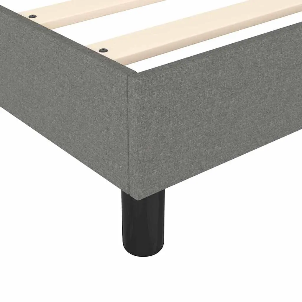 Queen Bed Frame Fabric Upholstered Dark Grey with Plywood Slats for Bedroom