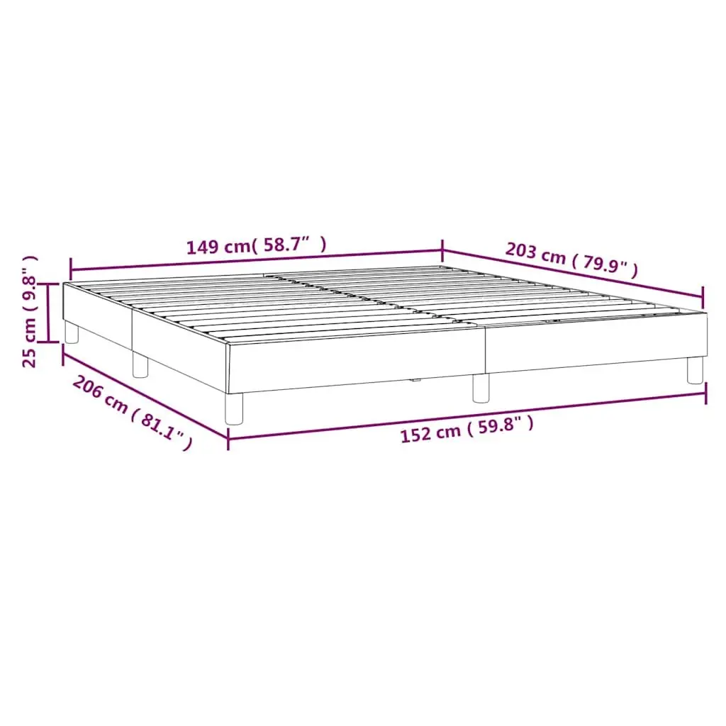 Box Spring Bed Frame Queen Size Grey Velvet Upholstered Bedroom Furniture